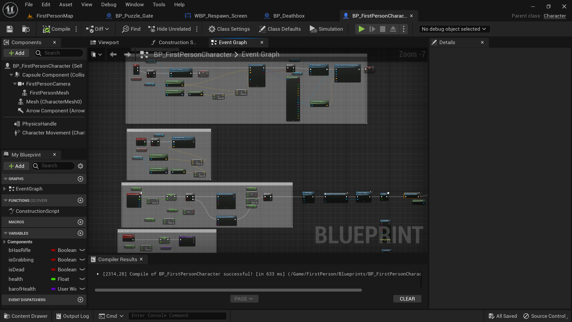 First person character blueprint